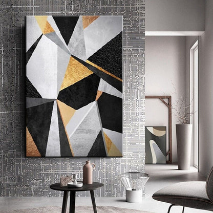 Abstract Oil Painting On Canvas Modern Oil Painting Hand Painted Triangle Large Wall Art For Home Decor