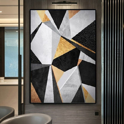 Abstract Oil Painting On Canvas Modern Oil Painting Hand Painted Triangle Large Wall Art For Home Decor