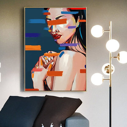 Modern Oil Painting On Canvas Abstract Girl Oil Painting Hand Painted Large Wall Art For Home Decor