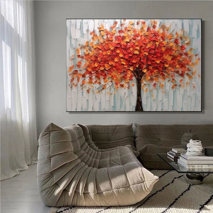 Large original oil painting big red flower decorative painting living room painting natural home decoration handmade painting