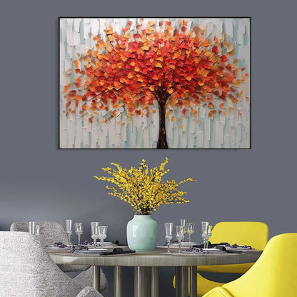 Large original oil painting big red flower decorative painting living room painting natural home decoration handmade painting