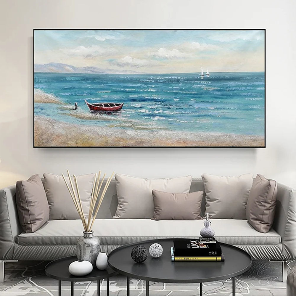 original oil painting paintings on canvas Sunlight Seascape painting Nature oil painting Living room painting wall art gifts