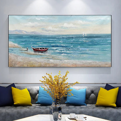 original oil painting paintings on canvas Sunlight Seascape painting Nature oil painting Living room painting wall art gifts