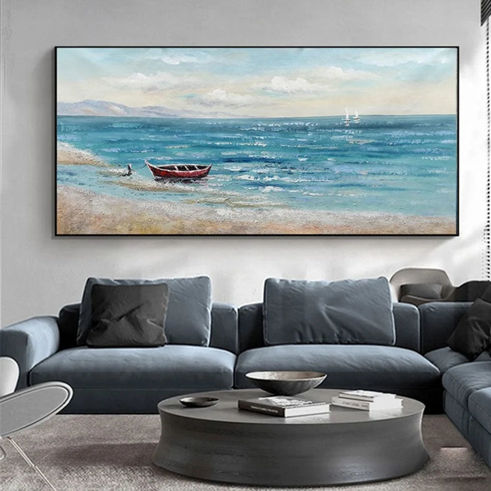 original oil painting paintings on canvas Sunlight Seascape painting Nature oil painting Living room painting wall art gifts