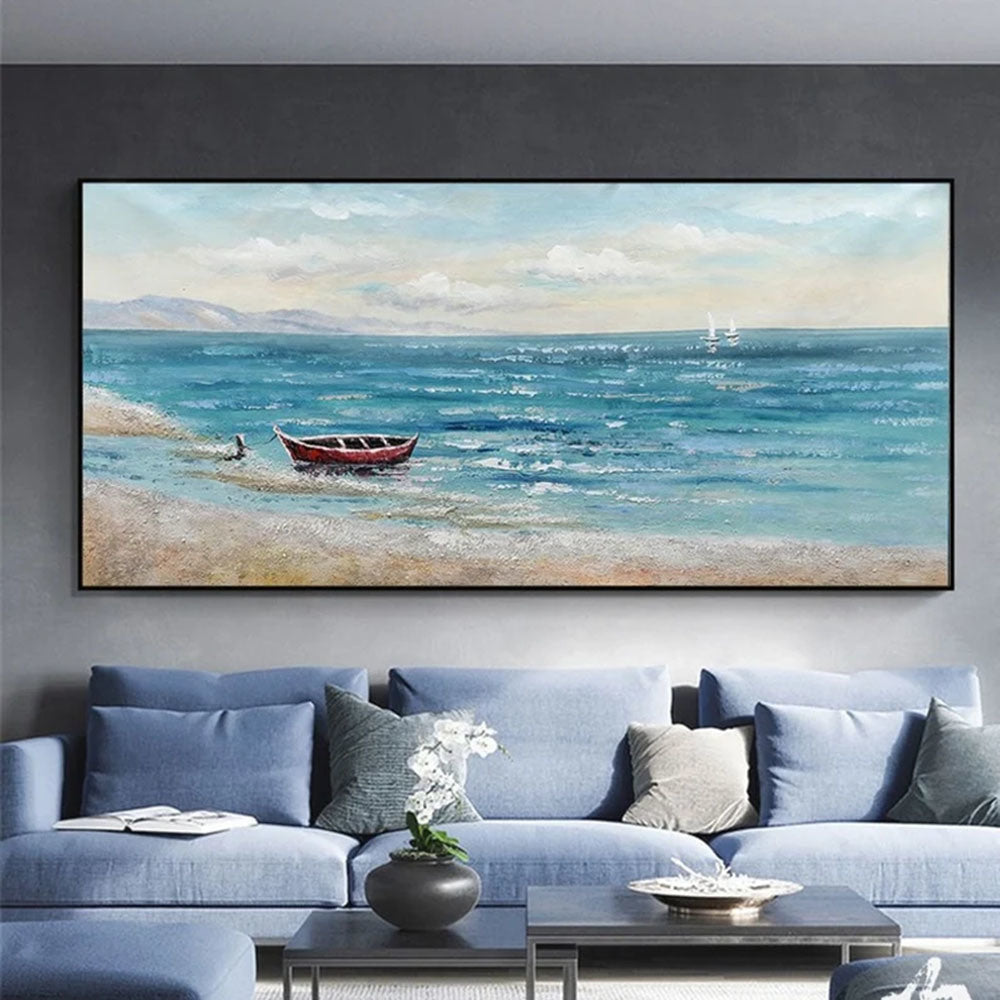 original oil painting paintings on canvas Sunlight Seascape painting Nature oil painting Living room painting wall art gifts