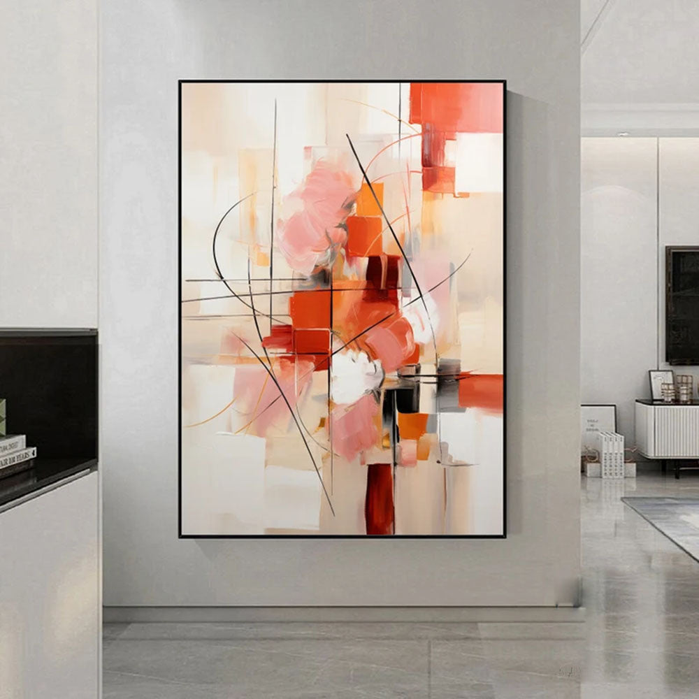 Pink paintings on canvas Original large abstract painting Pink oil painting knife painting texture Golden Abstract Art wall art painting