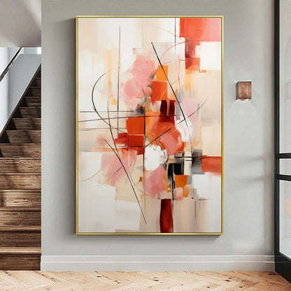 Pink paintings on canvas Original large abstract painting Pink oil painting knife painting texture Golden Abstract Art wall art painting