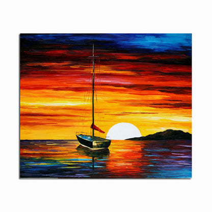 Frameless Abstract Sailing Seascape DIY Painting Handpainted Picture Painting On Canvas For Living Room Wall Artwork