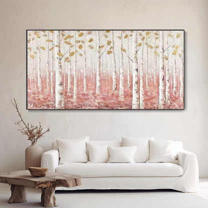 100% Handmade pink flower thick knife landscape modern nordic artwork oil painting for office living room decoration