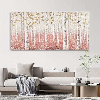 100% Handmade pink flower thick knife landscape modern nordic artwork oil painting for office living room decoration