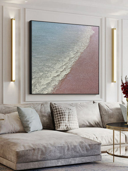 100% Handmade Abstract simple pure thick ocean sea landscape modern Oil Painting Modern Living room Home Decoration