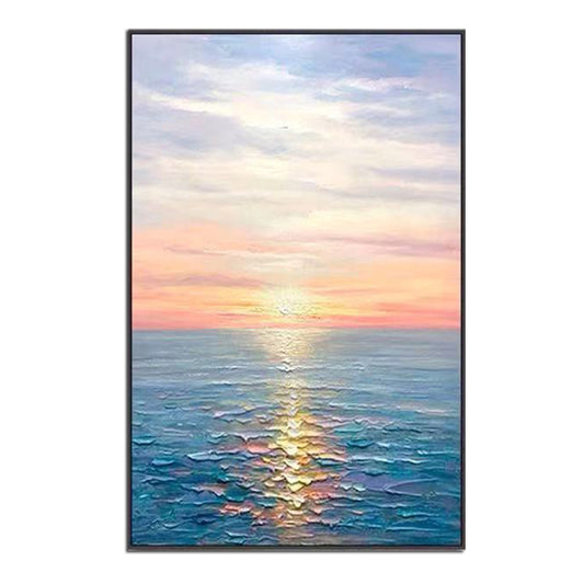 Hand Painted Abstract Oil Painting Wall Art Seascape Picture Minimalist Modern On Canvas Decorative For Living Room No Frame