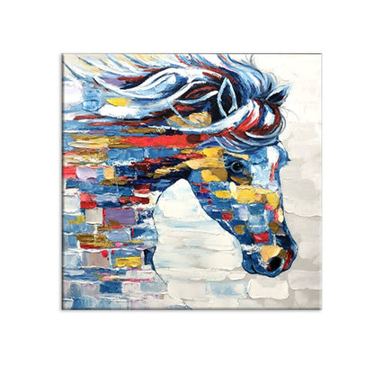 Large Hand painted Colorful Oil Handsome Horse Painting Canvas Painting Animal Pictures wall art cuadros picture for living room