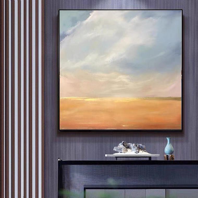 Top Artist Hand Painted Abstract Blue Oil Painting On Canvas Modern Wall Pictures For Living Room hotel wall Home Decoration