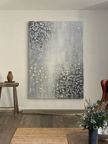 Hand Painted Abstract Oil Painting White Texture On Canvas Abstract Wall Art Picture Living Room Bedroom Wall Decor Unframed