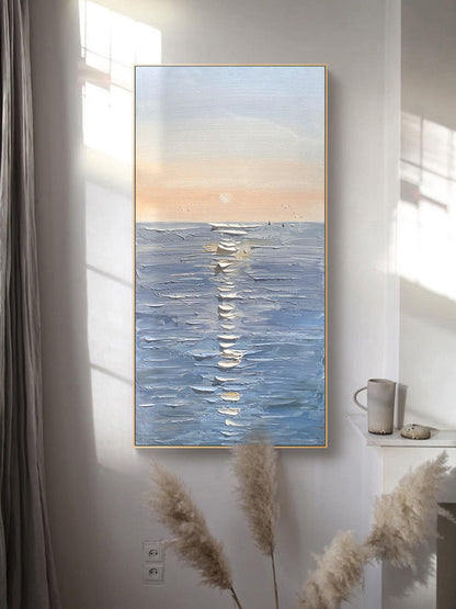 Handmade Canvas Oil Painting Interior Decoration Salon Sea Dawn Modern Art Mural Living Room Bedroom Office Hotel Hanging Poster