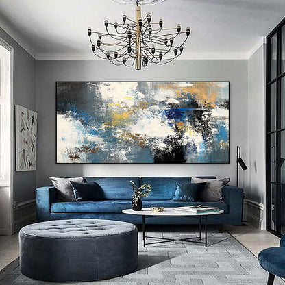 Handmade Oil Painting CanvasWall Art Decoration Abstract Knife Painting Landscape Black & White For Home Decor