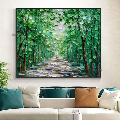 Oil Painting Handmade Hand Painted Wall Art Green Scenery Abstract Pictures Home Living Room hallway bedroom luxurious decorative painting