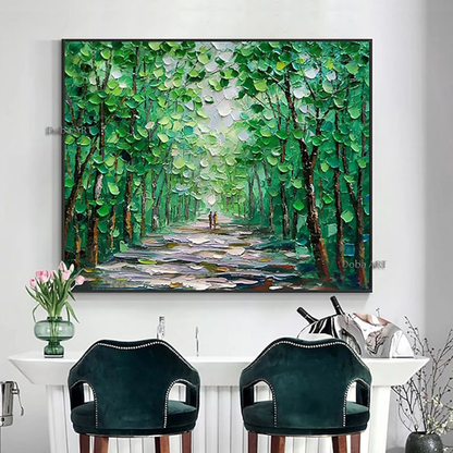 Oil Painting Handmade Hand Painted Wall Art Green Scenery Abstract Pictures Home Living Room hallway bedroom luxurious decorative painting