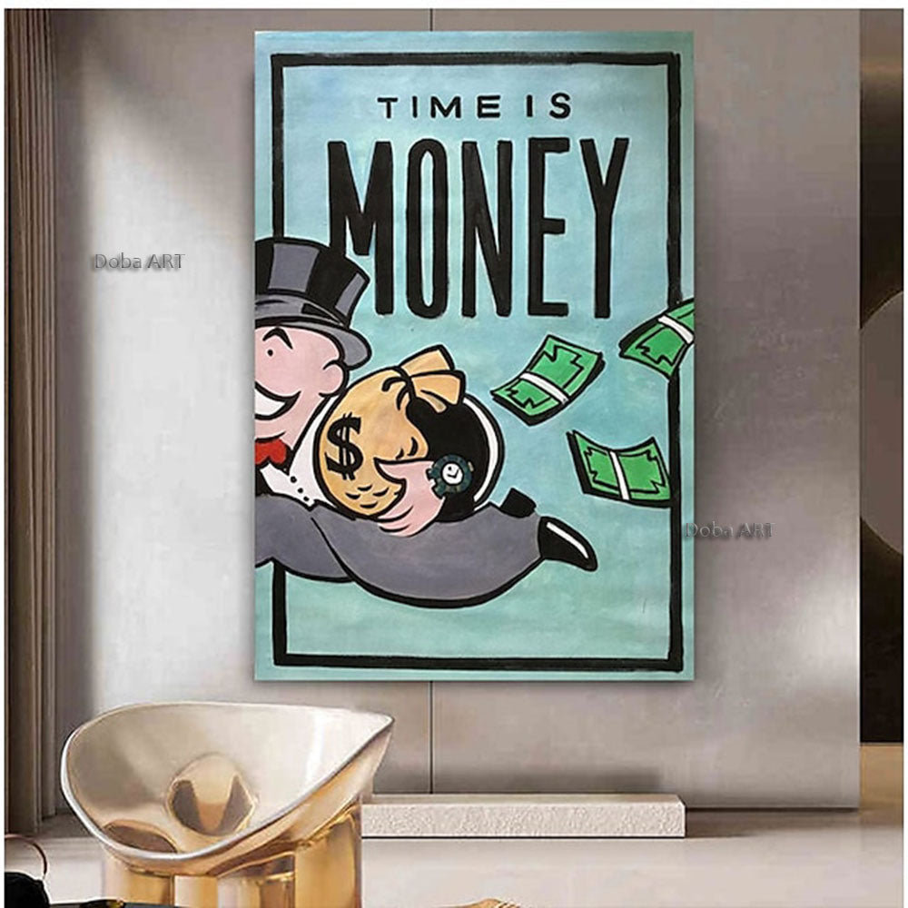 Handmade Hand Painted Oil Painting Wall Street Art Modern Abstract Alec Monopoly Millionaire Painting Home Living Room hallway bedroom luxurious decorative painting