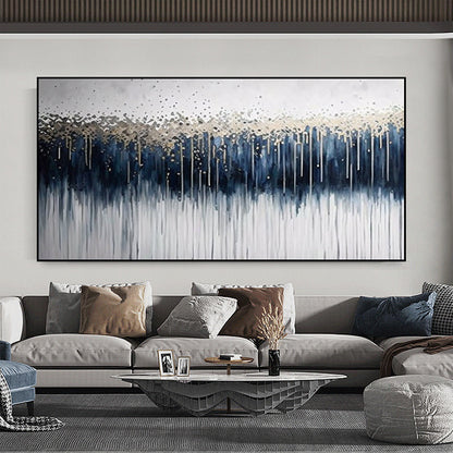 Hand Painted Oil Painting Abstract Blue White oil Painting On Canvas Modern Concise Painting Water Drop Wall Decor Large Wall Art Custom Living room Home Decor