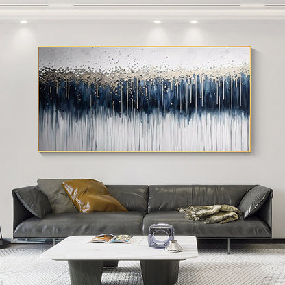 Hand Painted Oil Painting Abstract Blue White oil Painting On Canvas Modern Concise Painting Water Drop Wall Decor Large Wall Art Custom Living room Home Decor