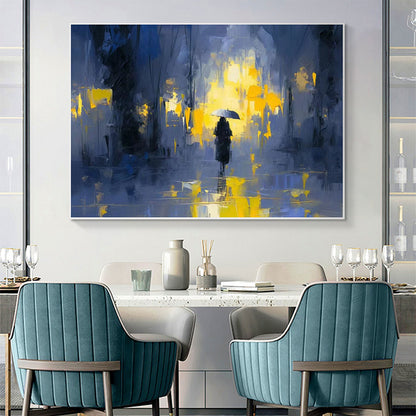 Hand Painted Oil Painting Original Landscape Oil Painting On Canvas Abstract Portrait Painting Living Room Wall Decor Custom Blue Scenery Painting Modern Wall Art