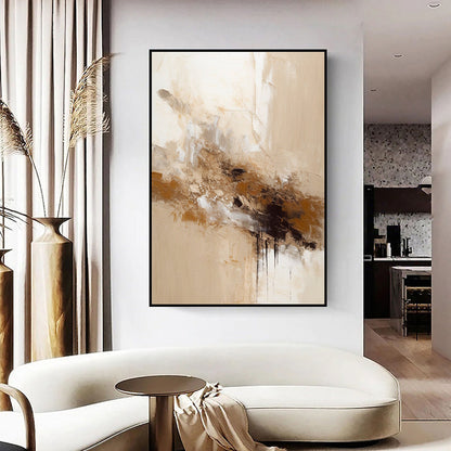 Hand Painted Oil Painting Beige Brown Abstract Painting Beige Painting Beige Wall Art Beige Texture Painting Neutral Abstract Painting on Canvas Plaster Art