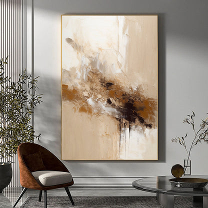 Hand Painted Oil Painting Beige Brown Abstract Painting Beige Painting Beige Wall Art Beige Texture Painting Neutral Abstract Painting on Canvas Plaster Art