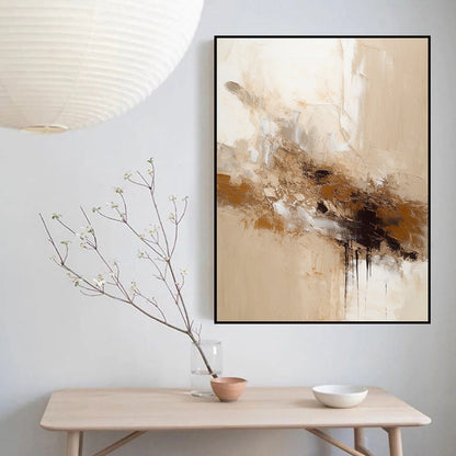 Hand Painted Oil Painting Beige Brown Abstract Painting Beige Painting Beige Wall Art Beige Texture Painting Neutral Abstract Painting on Canvas Plaster Art