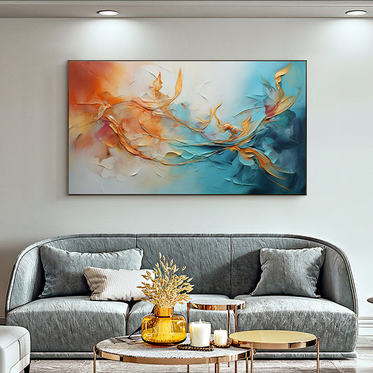 Hand Painted Oil Painting Original Framed Colorful Oil Painting On Canvas Large Wall Art Abstract Flowers Painting Custom Painting Living room Wall Art Home Decor