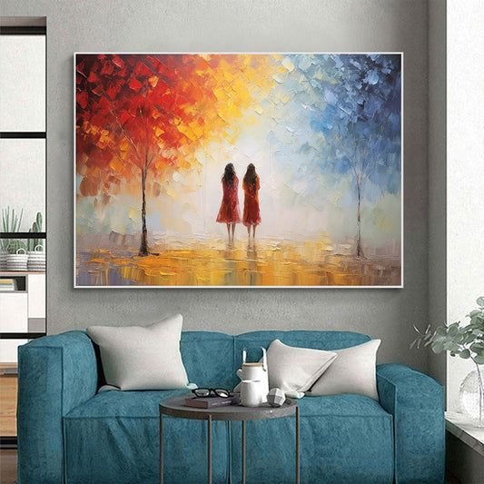 Hand Painted Oil Painting Abstract Forest Landscape Oil Painting On Canvas Original Tree Wall Art Custom Painting Large Wall Art Living Room Decor