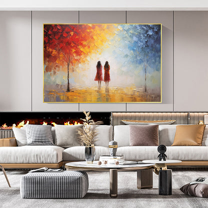 Hand Painted Oil Painting Abstract Forest Landscape Oil Painting On Canvas Original Tree Wall Art Custom Painting Large Wall Art Living Room Decor