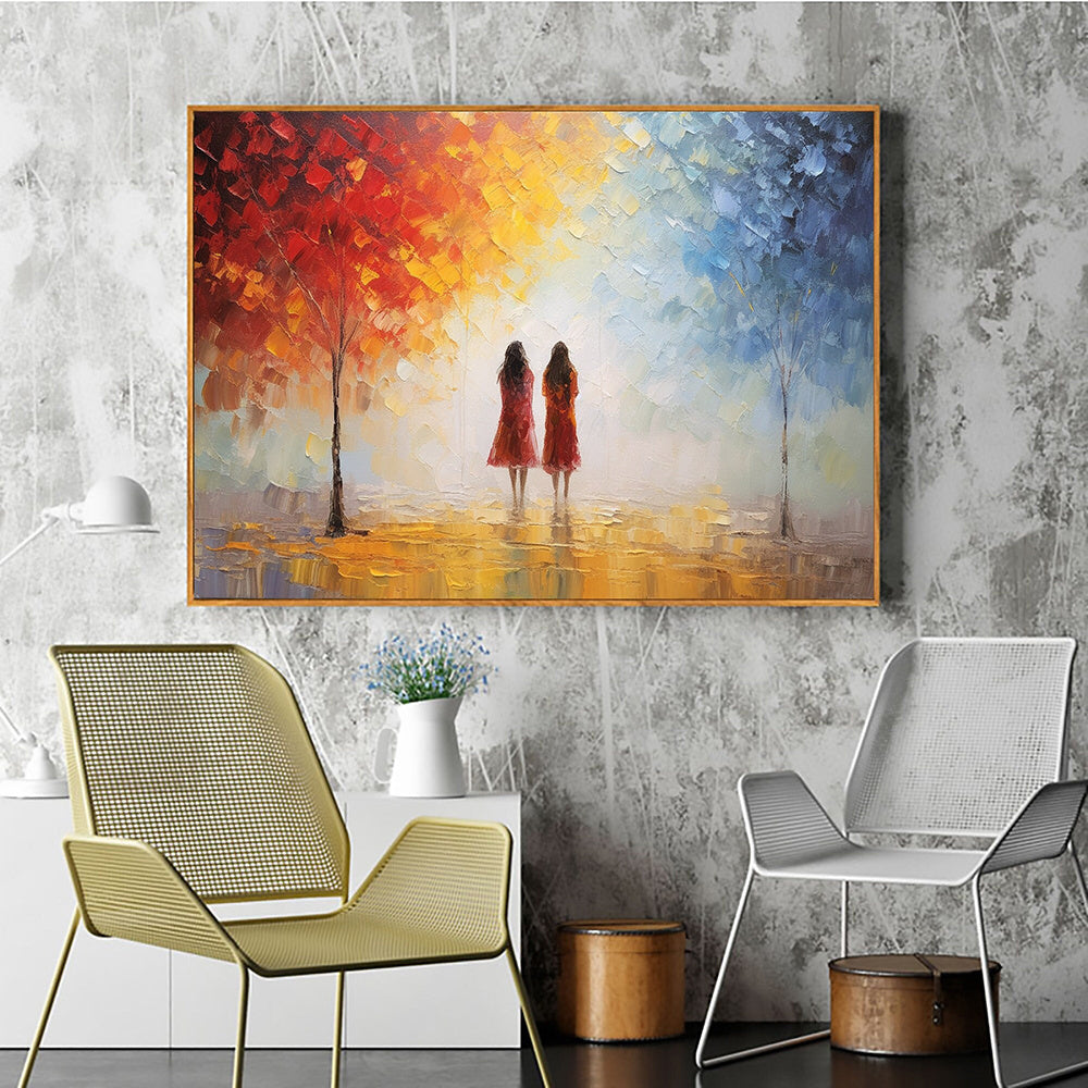 Hand Painted Oil Painting Abstract Forest Landscape Oil Painting On Canvas Original Tree Wall Art Custom Painting Large Wall Art Living Room Decor