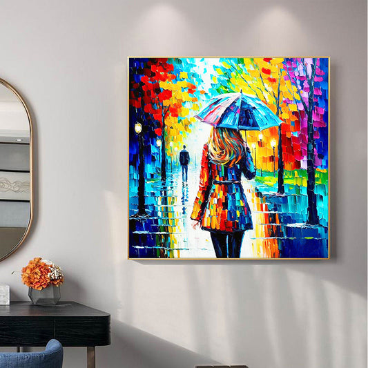 Hand Painted Oil Painting Original Colorful Figure Oil Painting on Canvas Modern Wall Art Abstract Couple Painting Living room Wall Decor Custom Gift Painting