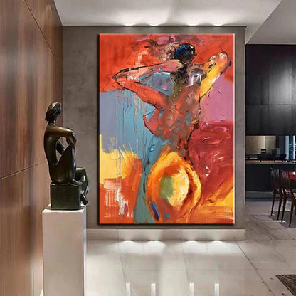 Handmade Hand Painted Oil Painting Wall Modern Abstract Painting Canvas Nude Lady Painting Home Entryway Living Room Bedroom Luxurious Decoration Painting