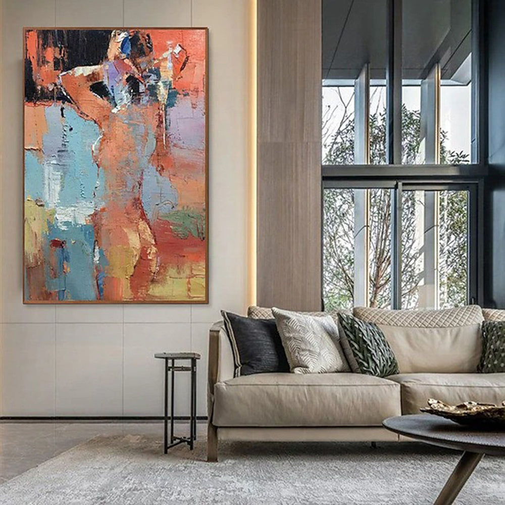 Handmade Hand Painted Oil Painting Wall Modern Abstract Painting Canvas Nude Lady Painting Home Entryway Living Room Bedroom Luxurious Decoration Painting