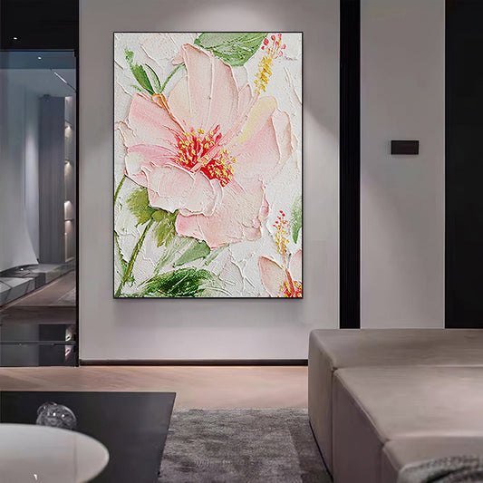 Hand Painted Oil Paintings Flower Painting on Canvas Original Abstract Painting Spring Floral Painting on Canvas Large Textured Colorful Wall Art Modern Custom Decor