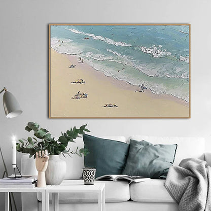 Hand Painted Oil Paintings Handmade Beach Landscape Oil Paintings On Canvas Wall Art Decoration Modern Abstract Picture Living Room Hallway Luxurious Decorative Painting