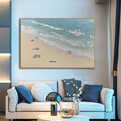 Hand Painted Oil Paintings Handmade Beach Landscape Oil Paintings On Canvas Wall Art Decoration Modern Abstract Picture Living Room Hallway Luxurious Decorative Painting