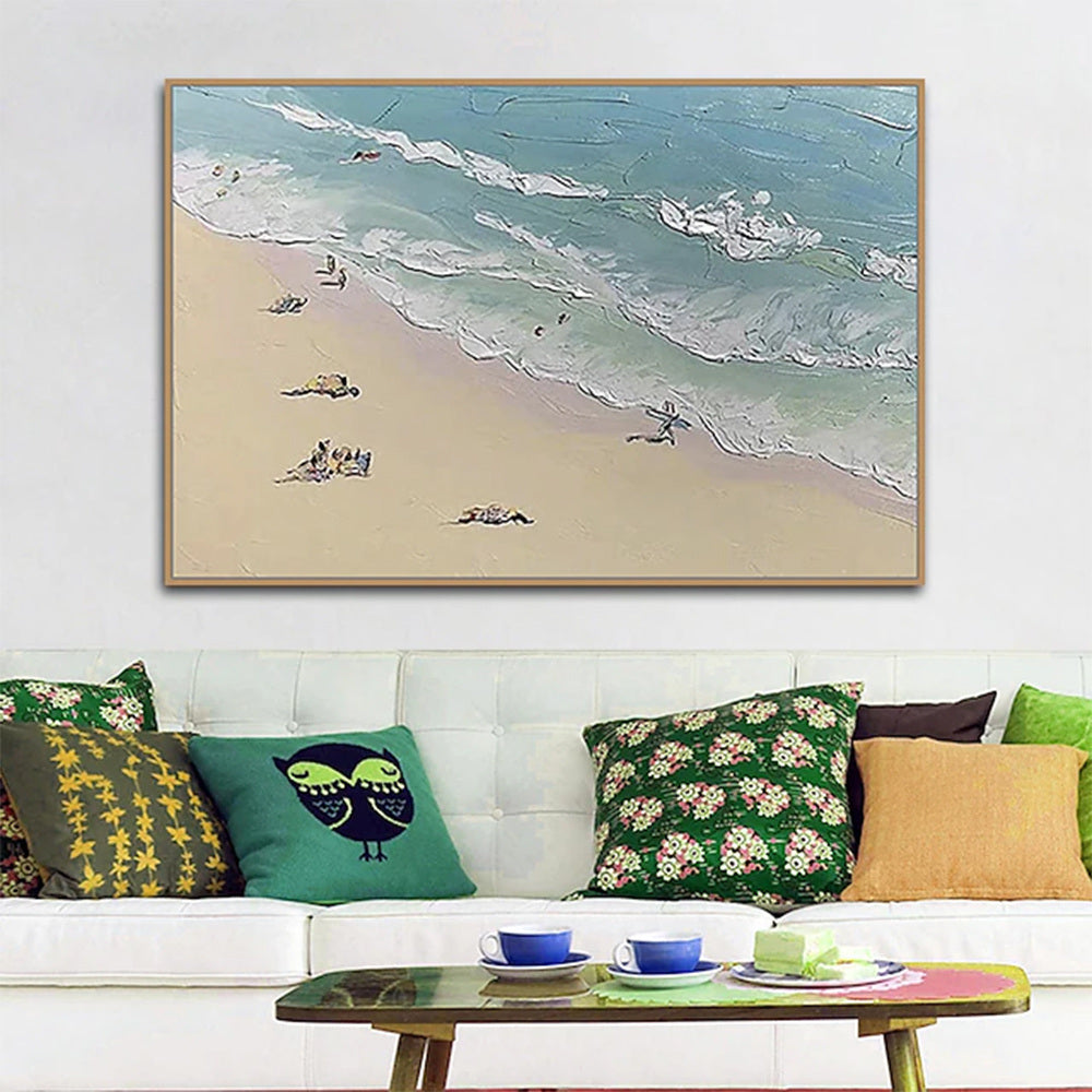 Hand Painted Oil Paintings Handmade Beach Landscape Oil Paintings On Canvas Wall Art Decoration Modern Abstract Picture Living Room Hallway Luxurious Decorative Painting