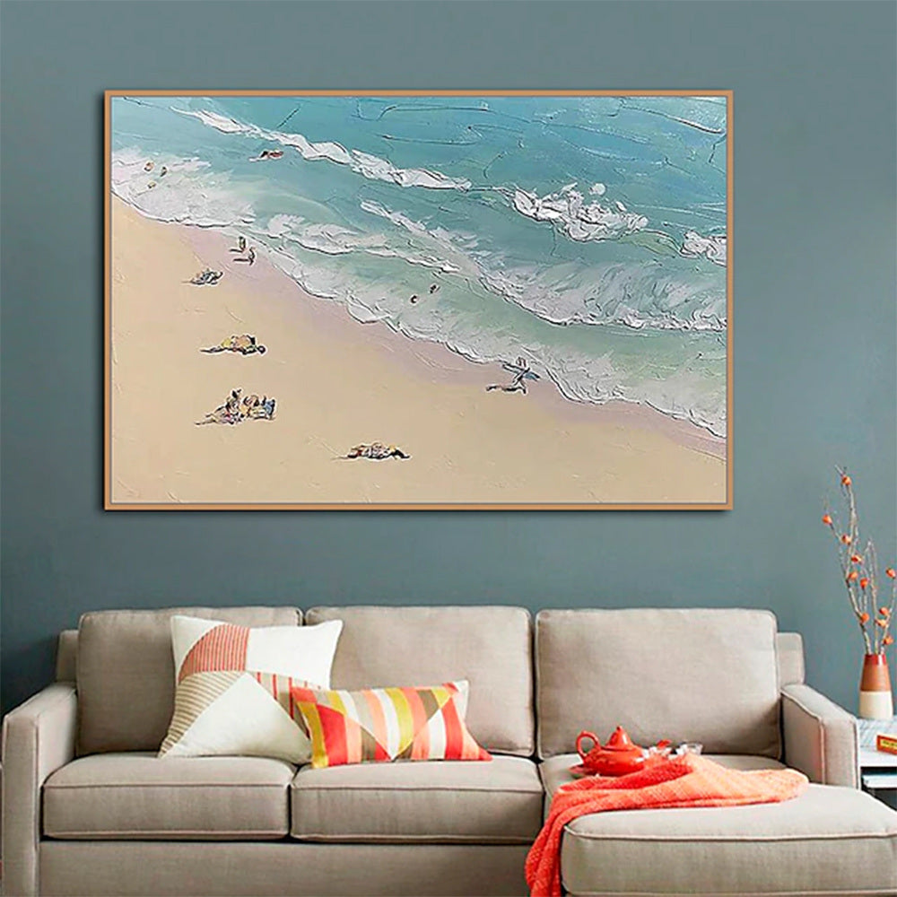 Hand Painted Oil Paintings Handmade Beach Landscape Oil Paintings On Canvas Wall Art Decoration Modern Abstract Picture Living Room Hallway Luxurious Decorative Painting