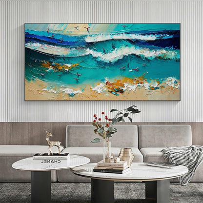 Hand Painted Oil Painting Original The Waves Abstract Beach Painting With Living Room Hallway Bedroom Decorative Painting