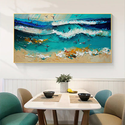 Hand Painted Oil Painting Original The Waves Abstract Beach Painting With Living Room Hallway Bedroom Decorative Painting