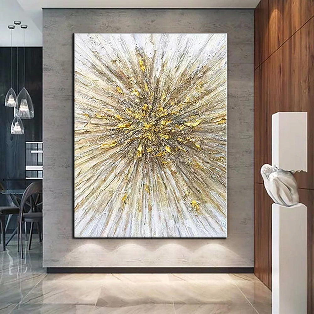 Hand Painted Oil Paintings Modern Landscape Gold Abstract Line Wall Art Picture For Living Room Home Decor Living Room Hallway Luxurious Decorative Painting