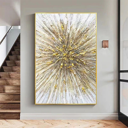 Hand Painted Oil Paintings Modern Landscape Gold Abstract Line Wall Art Picture For Living Room Home Decor Living Room Hallway Luxurious Decorative Painting