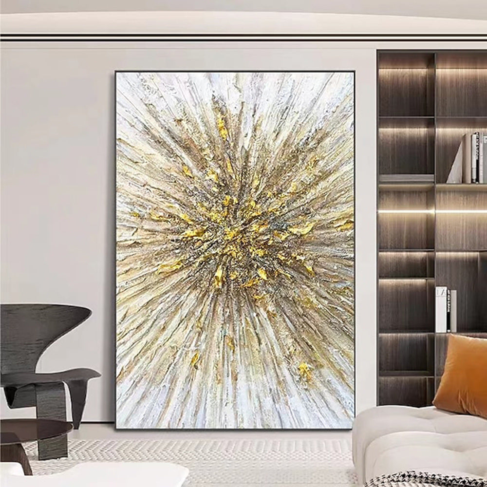 Hand Painted Oil Paintings Modern Landscape Gold Abstract Line Wall Art Picture For Living Room Home Decor Living Room Hallway Luxurious Decorative Painting