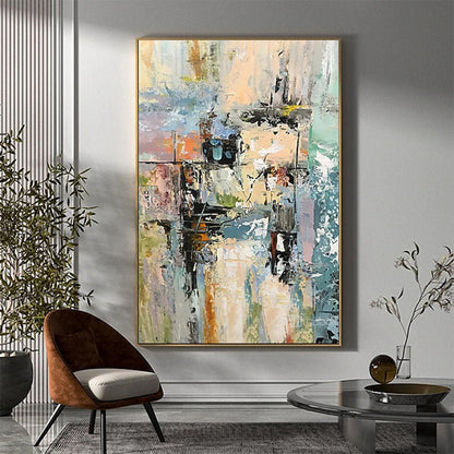 Hand Painted Oil Painting Horizontal Panoramic Abstract Landscape Modern Living Room Hallway Luxurious Decorative Painting