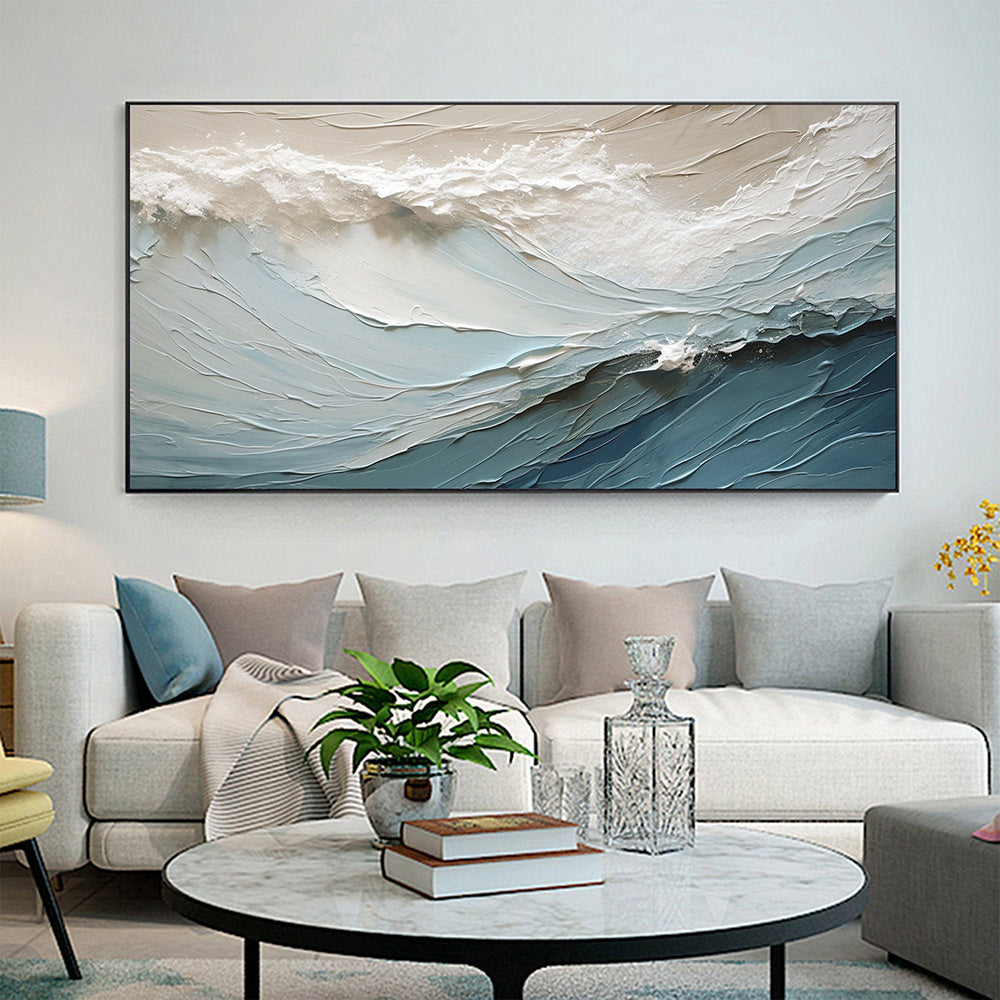 Handmade Oil Painting Original Abstract Seascape Oil Painting On Canvas Large Wall Art Bule Sea Painting Custom Painting Boho Wall Art Living room Wall Decor