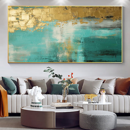 Handmade Oil Painting Large Original Gold Oil Painting on Canvas Abstract Gold Art Painting Bedroom Wall Decor Modern Textured Wall Art Decorative Painting